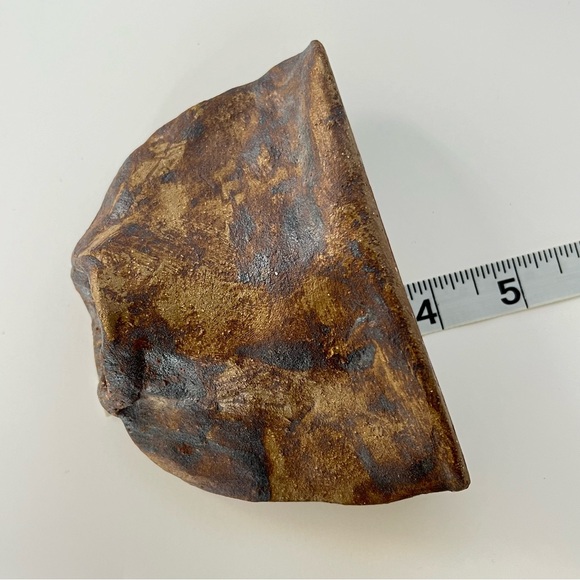 Vases Pair Clay Free Form Contemporary Rustic Natural Brown Tan Handmade - Picture 8 of 9